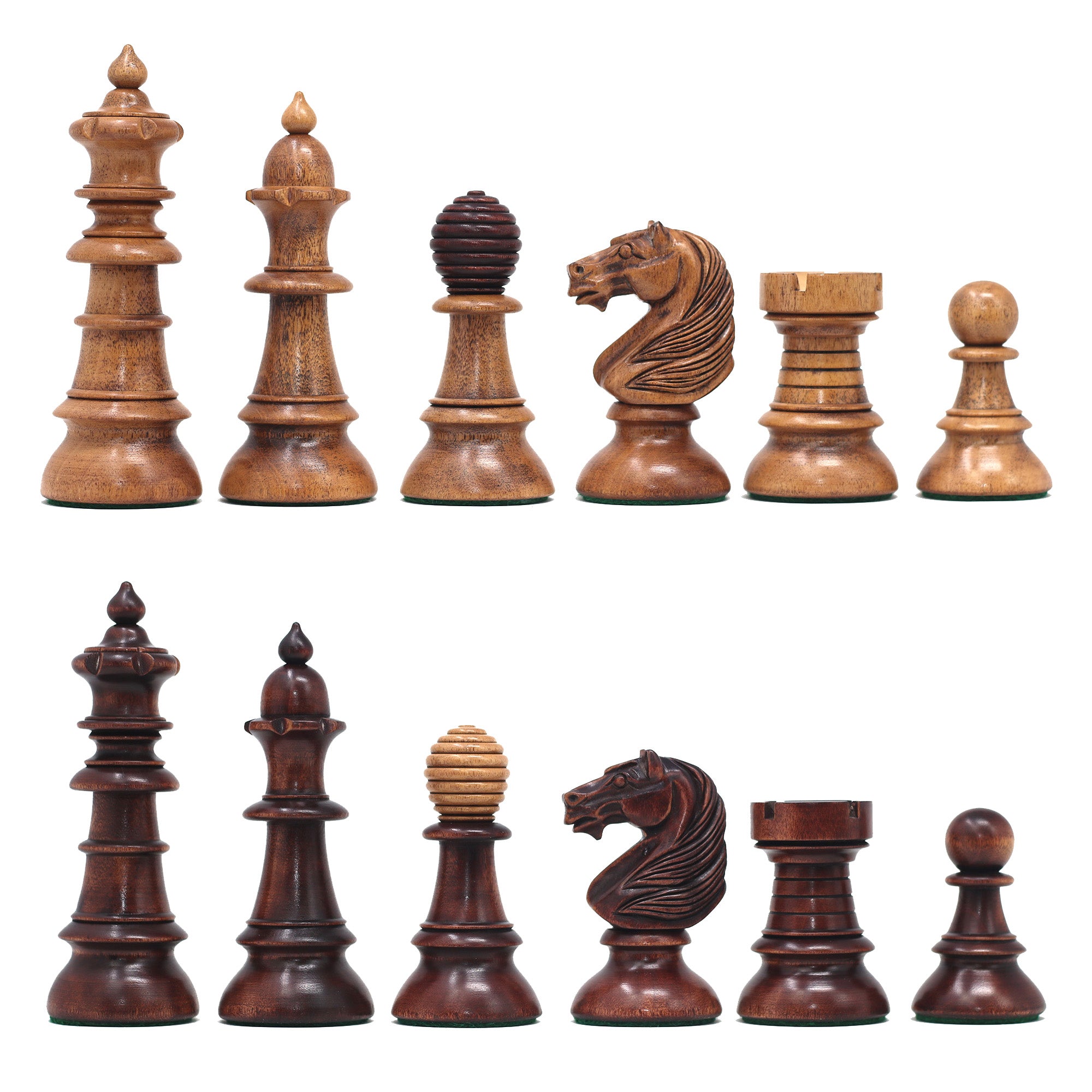 Old Vienna Style Coffee House 1900 Reproduction 4.5" Distressed /Mahogany Stained Chess set